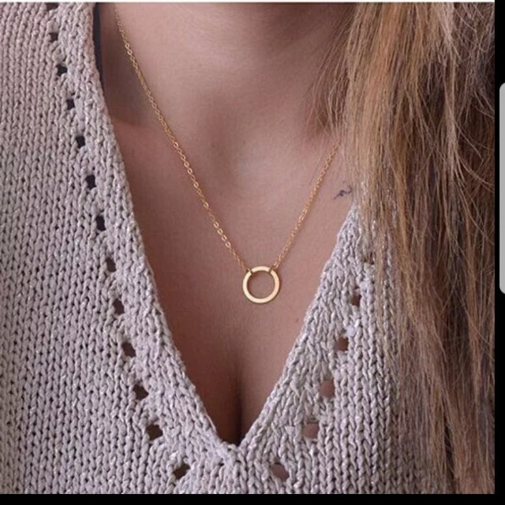 Sanwony Hot Women Chic Y Shaped Necklace Circle La - Picture 1 of 1
